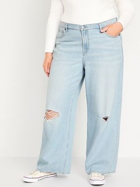Old Navy Mid-Rise Baggy Wide Leg Jeans